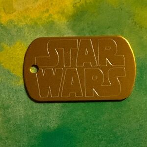 New Star Wars hand engraved dog tag necklace gold cool trendy nerd geek unisex